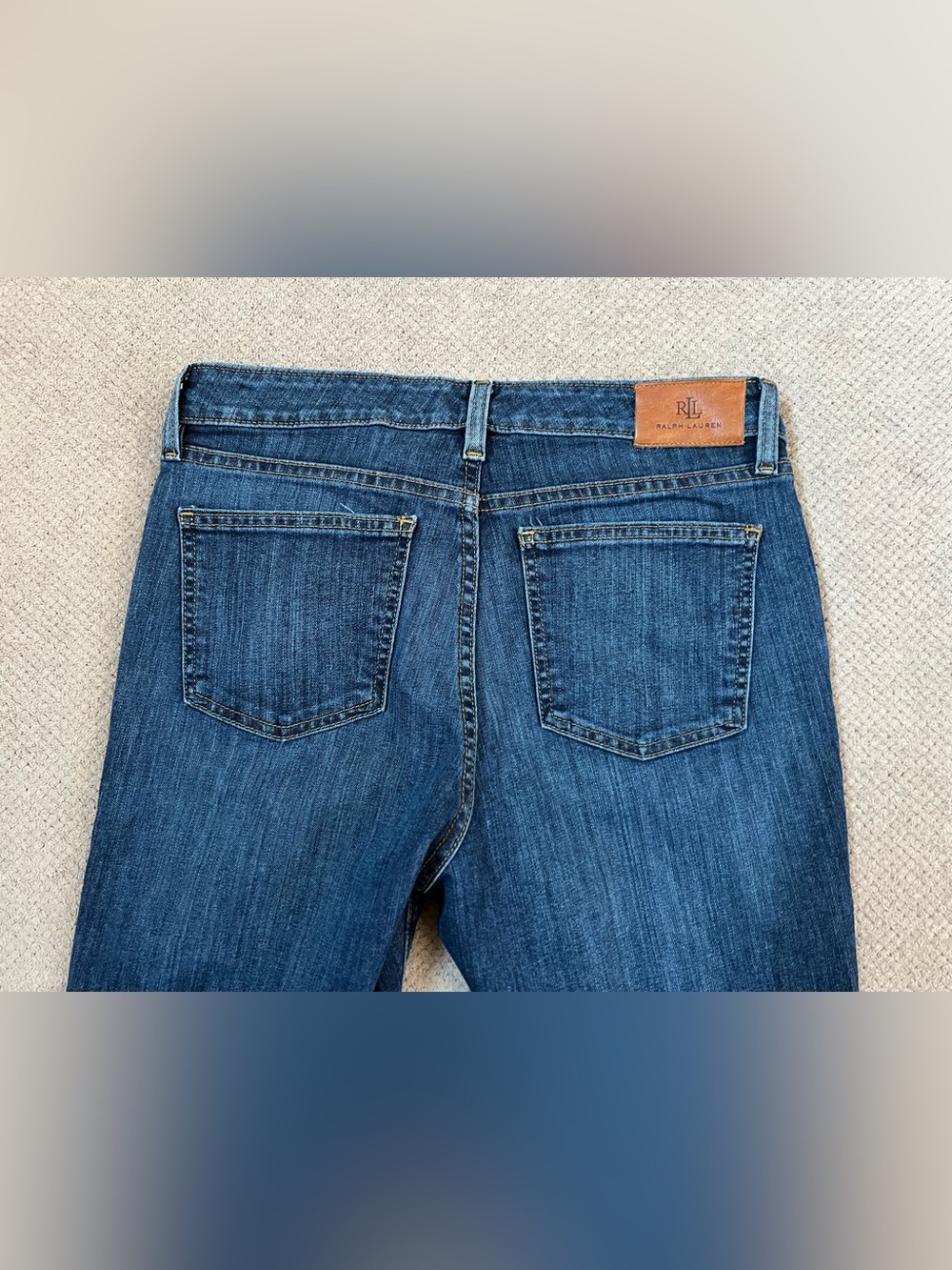 Lauren Ralph Lauren Women’s Size 10 Mid Rise Straight Leg Dark Wash Denim Jeans - Picture 5 of 12
